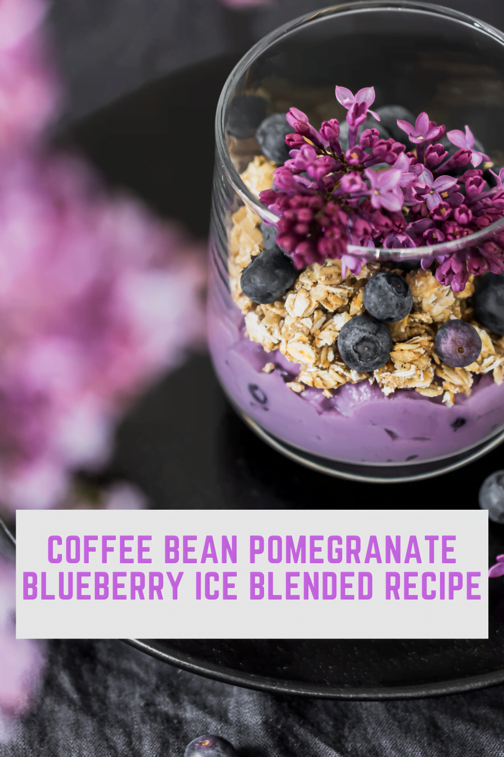 Coffee bean pomegranate blueberry ice blended recipe