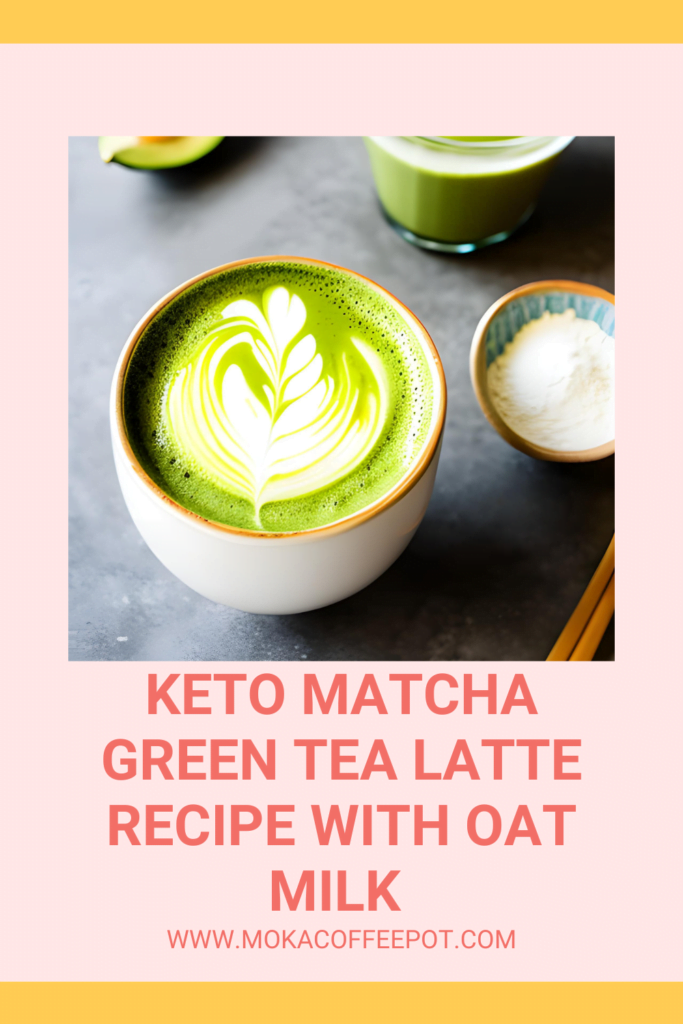 Keto Matcha Green Tea Latte recipe with oat milk