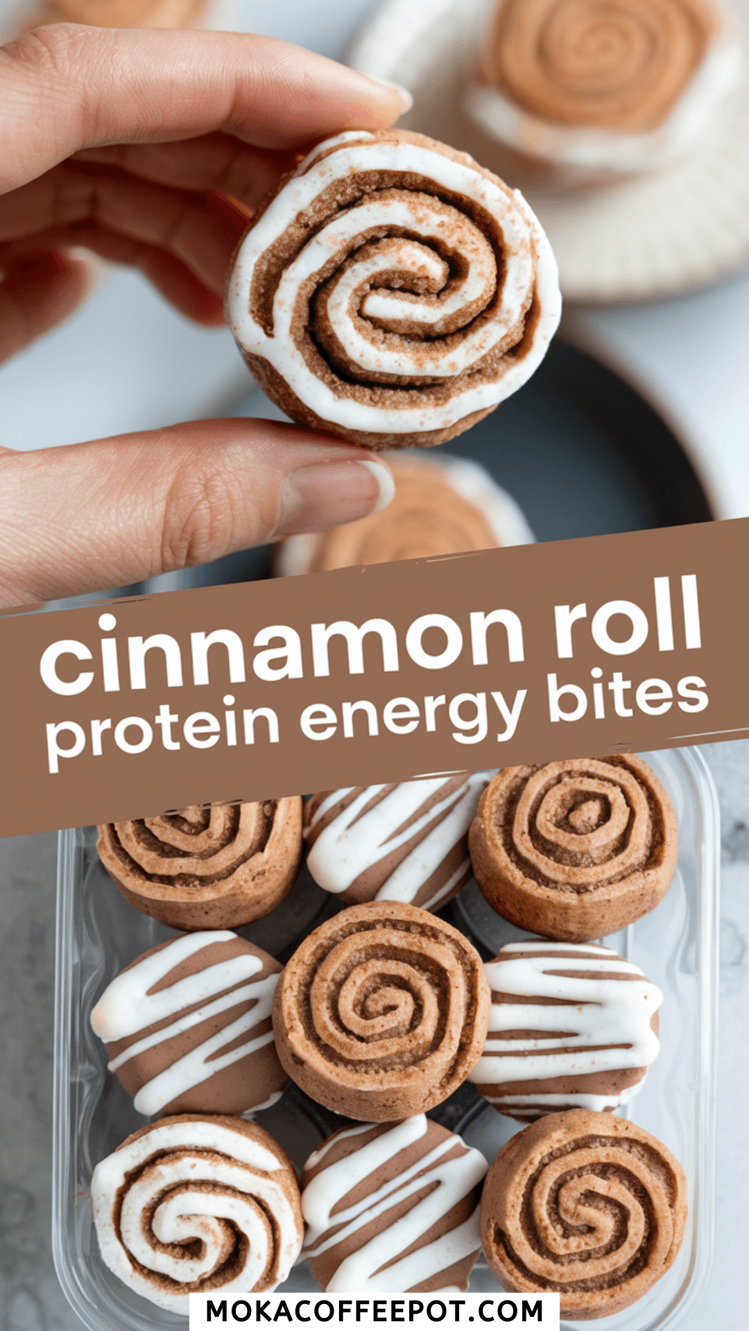 Cinnamon Roll Protein Energy Bites